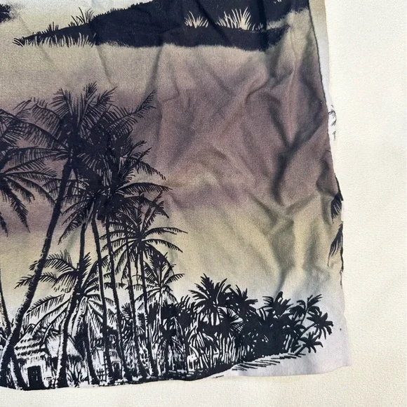 Vintage RJC Hawaiian Shirt Mens L Tropical Beach Scene Short Sleeve Sail Floral - Picture 2 of 12